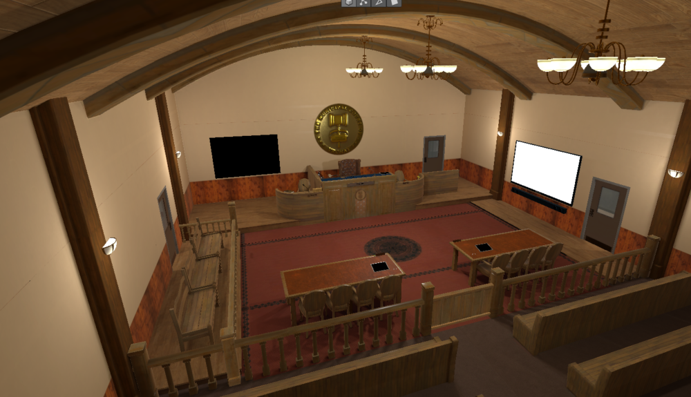 This popular virtual world allows players to assume courtroom roles, like judges, attorneys and jurors, to put on mock trials and hearings.